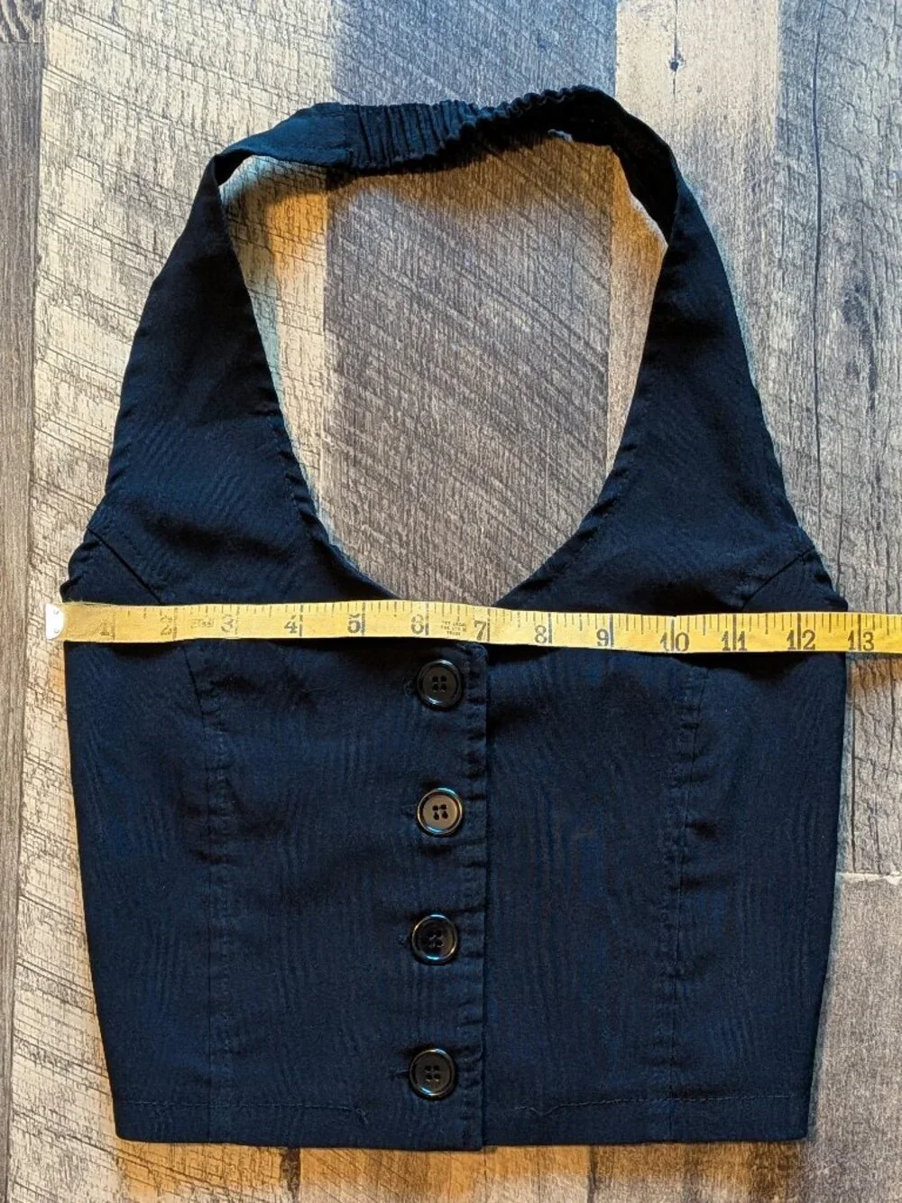 Hot Kiss Cropped Halter Waistcoat Vest Black Medium